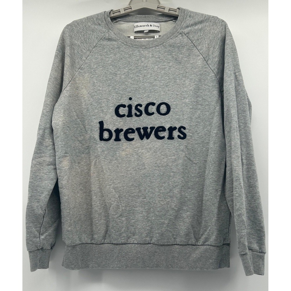Ellsworth & Ivey Sweatshirt Womens Sz M Gray Cisco Brewers Nantucket Crew Neck